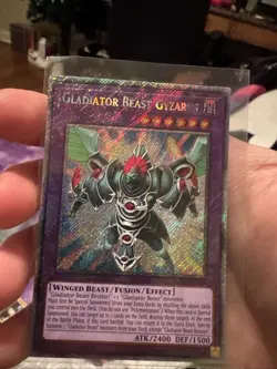 Yugioh Gladiator Beast Gyzarus RA03-EN198 Platinum Secret Rare 1st Ed NM - Image 1