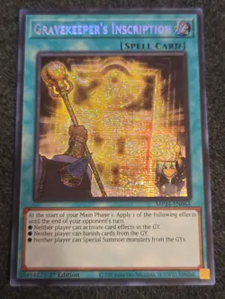YUGIOH- Gravekeeper's Inscription - MP24-EN064 - Prismatic Secret Rare - 1st Ed - Image 1