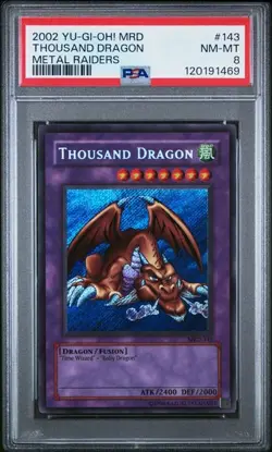 Thousand Dragon PSA 8 Metal Raiders MRD-143 Secret Rare Yugioh Card Unlimited - Image 1