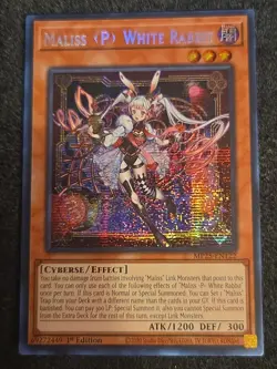 Yugioh Maliss P White Rabbit MP25-EN122 Prismatic Secret Rare 1st Edition NM - Image 1