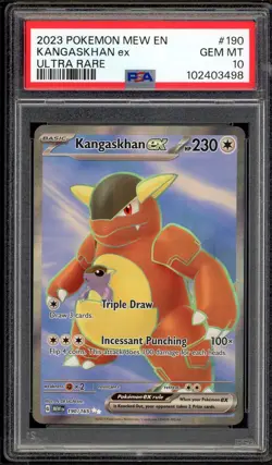 2023 PSA 10 Pokemon EN 151 Kangaskhan ex FA 190/165 card Ultra Rare Gem Mint - Image 1