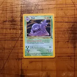Pokemon Muk TCG Fossil Card 13/62 Holo Unlimited Rare Heavy Play - Image 1