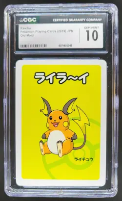 2019 POKEMON PLAYING CARDS JAPANESE RAICHU OLD MAID CGC 10 RC7 - Image 1