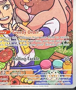 Arven's Greedent 205/182 Full Art Destined Rivals Pokemon Card TCG - Image 4