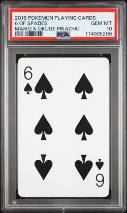 2016 POKEMON PLAYING CARDS MAIKO PIKACHU & OKUGE PIKACHU 6 OF SPADES PSA 10 - Image 1