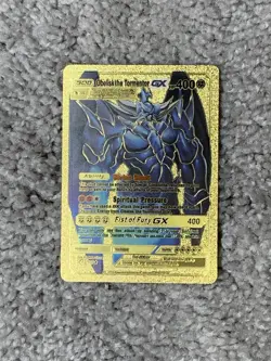 Pokemon Obelisk the Tormentor GX HP400 Rare Gold Accents Foil Fan Art Card - Image 1