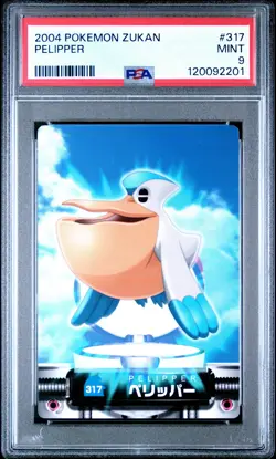 2004 CARDDASS POKEMON ADVANCED GENERATION ZUKAN CARD #317 PELIPPER PSA 9 - Image 1