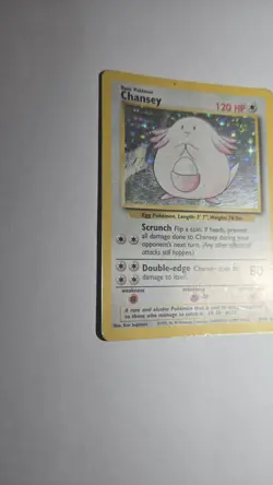 Chansey 003/102 Base Set Holo Pokemon Card - Ungraded - Heavily Played - Image 4