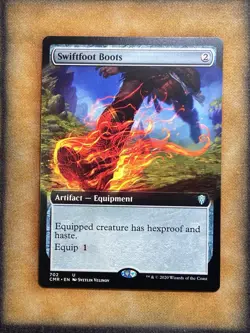 MTG Swiftfoot Boots Extended Art 702 Uncommon Commander Legends NM - Image 1