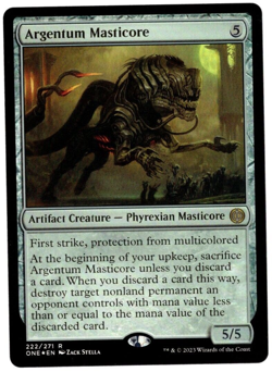 Argentum Masticore 222/271 Rare Foil All Will Be One MTG Near Mint - Image 1