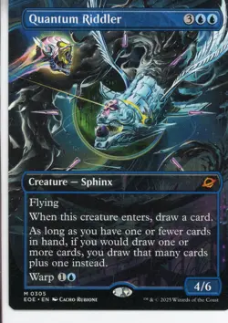 2025 Magic the Gathering Quantum Riddler Creature Sphinix Borderless Near Mint - Image 1
