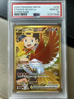 Pokemon TCG Ethan's Ho-Oh EX Card 239/182 Destined Rivals PSA 10 - Image 1