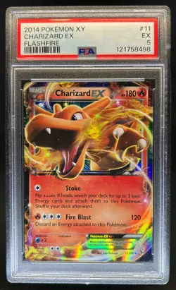 2014 Pokemon XY Flashfire Charizard #11 PSA 5 - Image 1