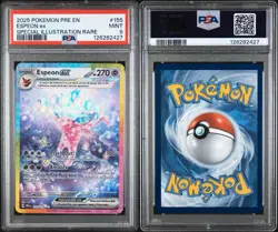 2025 Pokemon Prismatic Evolutions Espeon EX #155/131 SIR PSA 9 - Image 3