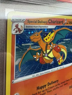 2022 Pokemon SWSH Special Delivery Charizard Holo PSA 9 Mint Swirl - Image 3