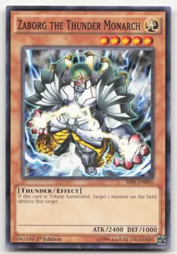 Yu-Gi-Oh TCG #SR01-EN005 Zaborg the Thunder Monarch 1st Edition Common LP - Image 1