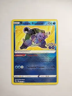 Pokemon Go TCG Radiant Blastoise Holo Rare Card Mint Condition 018/078 - Image 1