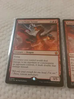 Twinflame Tyrant X 2 Magic The Gathering MTG Foundations Great Card - Image 2