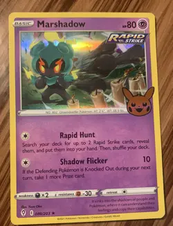 MARSHADOW 080/203 Trick Or Trade 2021 Holo Stamped Rare Pokemon TCG Card - Image 1