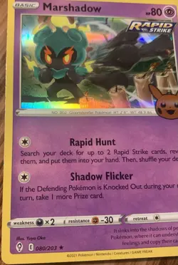 MARSHADOW 080/203 Trick Or Trade 2021 Holo Stamped Rare Pokemon TCG Card - Image 4