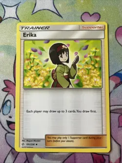 Erika 191/236 - NM SM Cosmic Eclipse - Pokemon 2019 TCG Card - Image 1