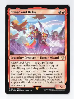 Strago and Relm Normal R Final Fantasy MTG Magic the Gathering Card NM - Image 1