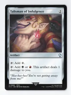 Talisman of Indulgence Normal U Final Fantasy MTG Magic the Gathering Card NM - Image 1