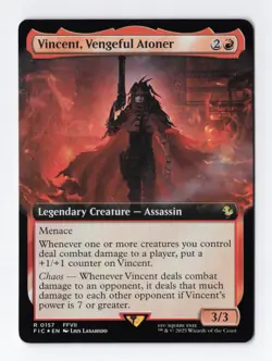 Vincent, Vengeful Atoner Extended Art Foil Rare Final Fantasy MTG Card NM - Image 1