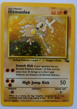 Pokemon TCG Cards Hitmonlee 22/62 Fossil Rare EXC - Image 1