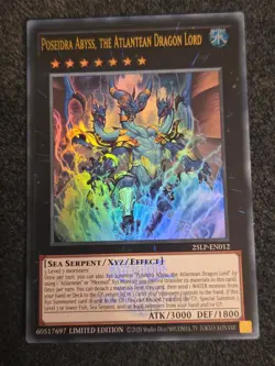 Yugioh Poseidra Abyss, The Atlantean Dragon Lord 25LP-EN012 Emblazoned UltraRare - Image 1