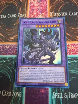 Yugioh Evil HERO Malicious Bane LDS3-EN033 Blue Ultra Rare 1st Edition Near Mint - Image 1