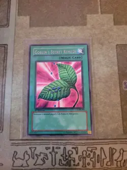 YUGIOH GOBLINS SECRET REMEDY LOB-099 RARE 1ST ED VLP 1996 REDISH/ORANGE BACK - Image 1