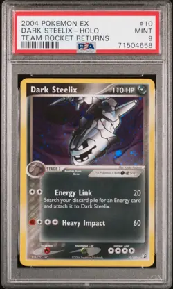 PSA 9 Dark Steelix 10/109 EX Team Rocket Returns 2004 Pokemon Card Holo Foil - Image 1