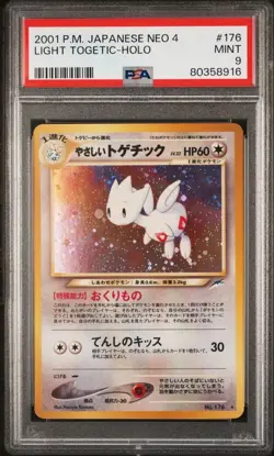 Pokemon PSA 9 MINT JAPANESE Light Togetic (やさしいトケチック) #176 Neo Destiny Holo Card - Image 1