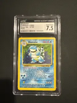 Pokemon Card Blastoise Base Set Rare Holo CGC 7.5 WOTC 1999 2/102 Rare TCG - Image 1