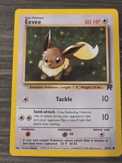 EEVEE - Team Rocket Set - 55/82 - Common - Pokemon Card - Unlimited - NM - Image 1