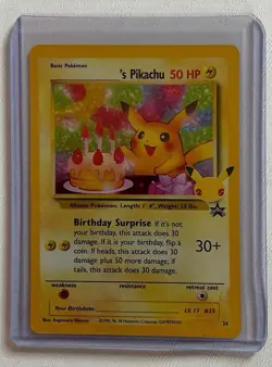 Pokemon Cards: Wizards Black Star Promo: Birthday Pikachu 24 - Image 1