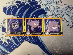 Gengar 94 Haunter 93 Gastly 92 Pokemon Artbox 1999 Vintage Lot Card Series 1 NM - Image 1