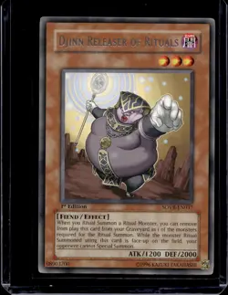 Yu-Gi-Oh TCG Djinn Releaser Of Rituals SOVR-EN037 1st Edition Super Rare Card NM - Image 1