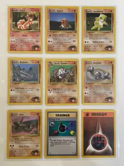 Pokemon Card Binder Collection - Vintage Card Lot | WOTC Gym Heros Brock - Image 1