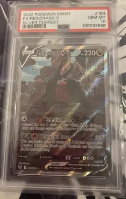 PSA 10 GEM MINT Regidrago V Alt Art 184/195 Silver Tempest Pokemon Card 2022 - Image 1