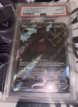 PSA 10 GEM MINT Regidrago V Alt Art 184/195 Silver Tempest Pokemon Card 2022 - Image 2