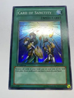 Yugioh Card Sanctity Super Rare 1st Edition TLM-EN037 MP - Image 1