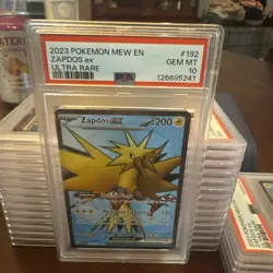 2023 PSA 10 Pokemon EN 151 Zapdos ex FA 192/165 card Ultra Rare Gem Mint - Image 1
