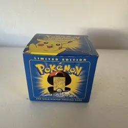 Pokemon Burger King 23k Gold Plated Trading Card PIKACHU Sealed In blue Box - Image 1