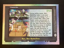 Bye, Bye Butterfree EP20 TV Animation 1998 Topps Holo Foil Pokemon Card HP/DMG - Image 4
