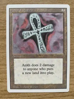 MTG: MAGIC THE GATHERING REVISED 3ED : RARE : ANKH OF MISHRA UNPLAYED MINT / NM - Image 1