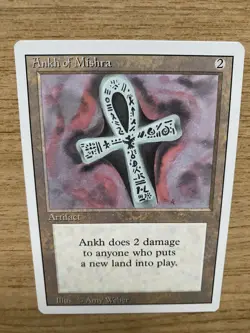 MTG: MAGIC THE GATHERING REVISED 3ED : RARE : ANKH OF MISHRA UNPLAYED MINT / NM - Image 4
