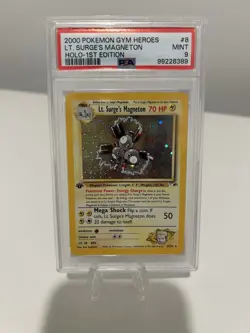 2000 Pokemon Gym Heroes Lt. Surge's Magneton Holo 1st Edition PSA 9 - Image 1