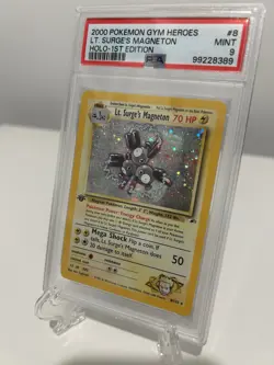 2000 Pokemon Gym Heroes Lt. Surge's Magneton Holo 1st Edition PSA 9 - Image 2